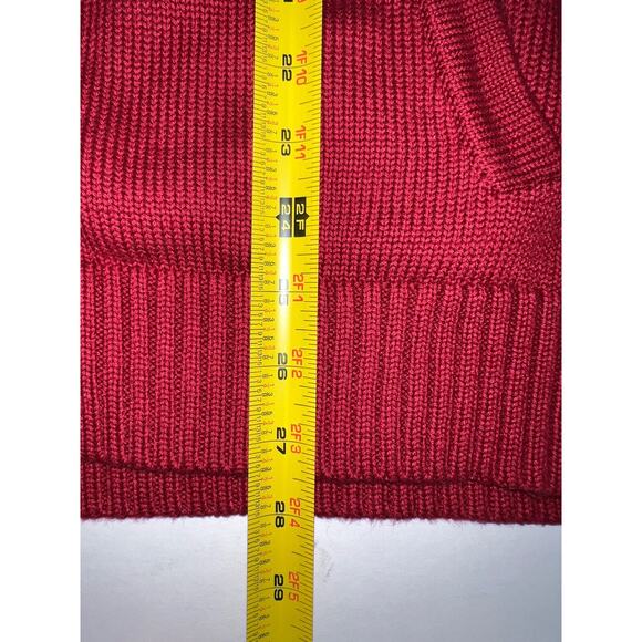 LL Bean Sweater Men’s Size L Red 1/4 Zip Pullover Mock Neck Long Sleeve Cotton - Picture 11 of 16